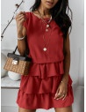 Mini sukienka z falbankami CLEO - czerwony