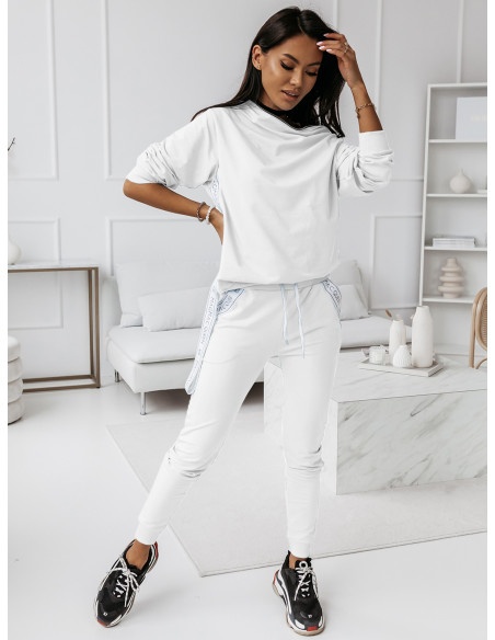 Komplet dresowy spodnie + bluza ZIPPER - biały