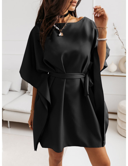 Narzutka sukienka tunika nietoperz - BEACH - czarna