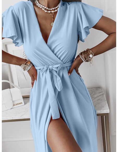 Elegancka sukienka maxi CAROLINE - błękitna