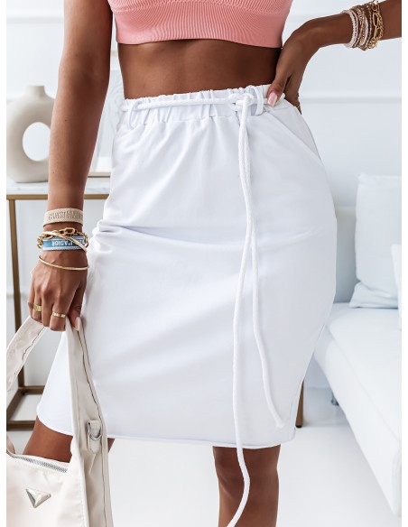 Dresowa mini spódnica TRACY - biała