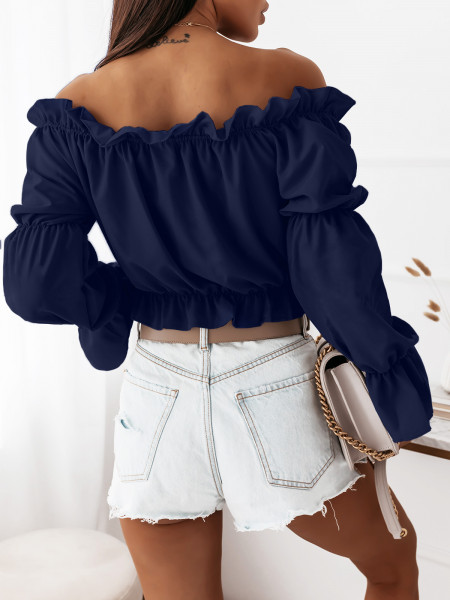 Seksowna bluzka hiszpanka DOLORES - granatowa 2