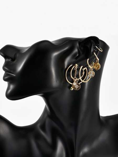 Złote kolczyki 7w1 nausznice 2