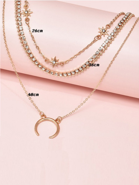 Delikatny naszyjnik choker księżyc moon 2