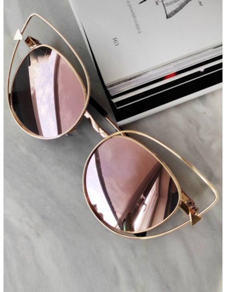Okulary przeciwsłoneczne cat eye lustrzane różowe