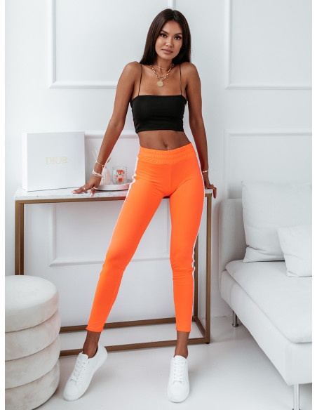 Klasyczne legginsy z lampasem MALIBU - neonowy orange