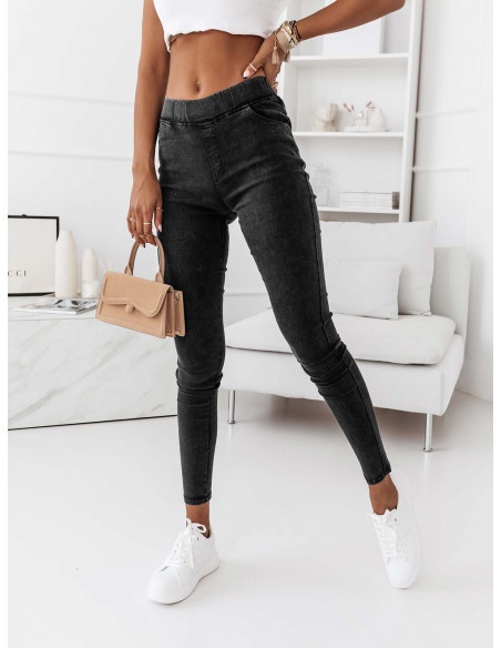 Jegginsy spodnie z kieszeniami - KENT - czarne