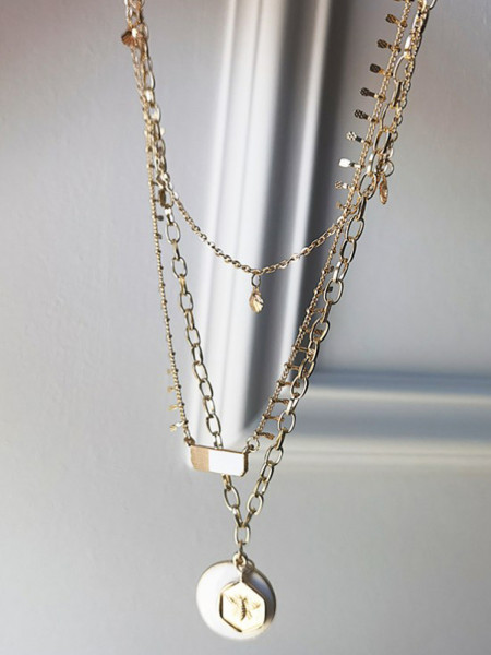 Naszyjnik delikatny multi - złoty 2