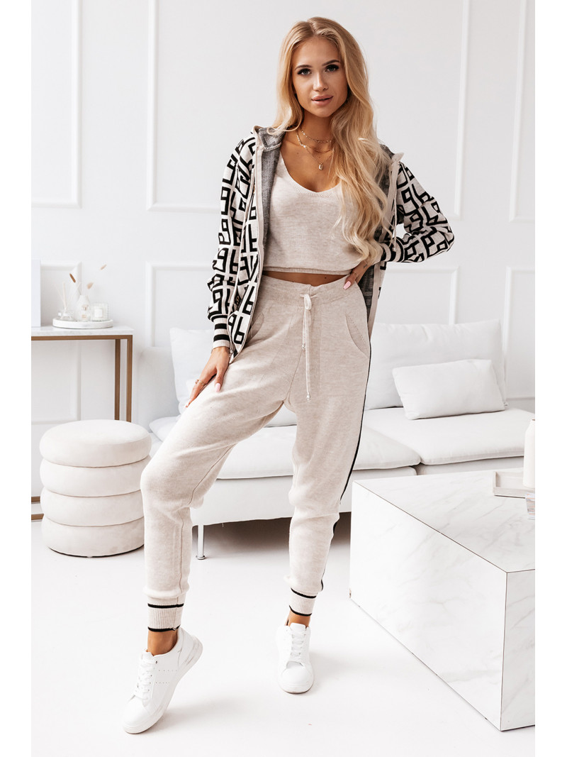 Dzianinowy komplet 3w1 - VIGO - beżowy