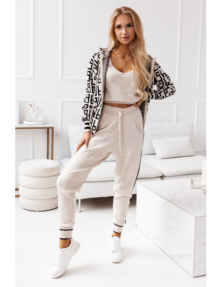 Dzianinowy komplet 3w1 - VIGO - beżowy