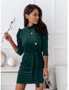 Welurowa sukienka z golfem REBECCA - butelkowa zieleń