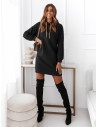Ciepła dresowa sukienka z aplikacją - ELIZABETH - czarna