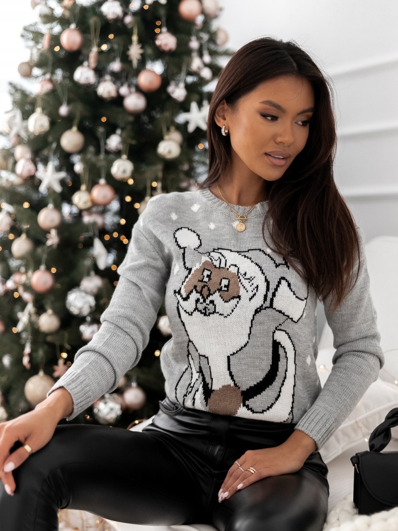 Sweter świąteczny z motywem mikołaja...