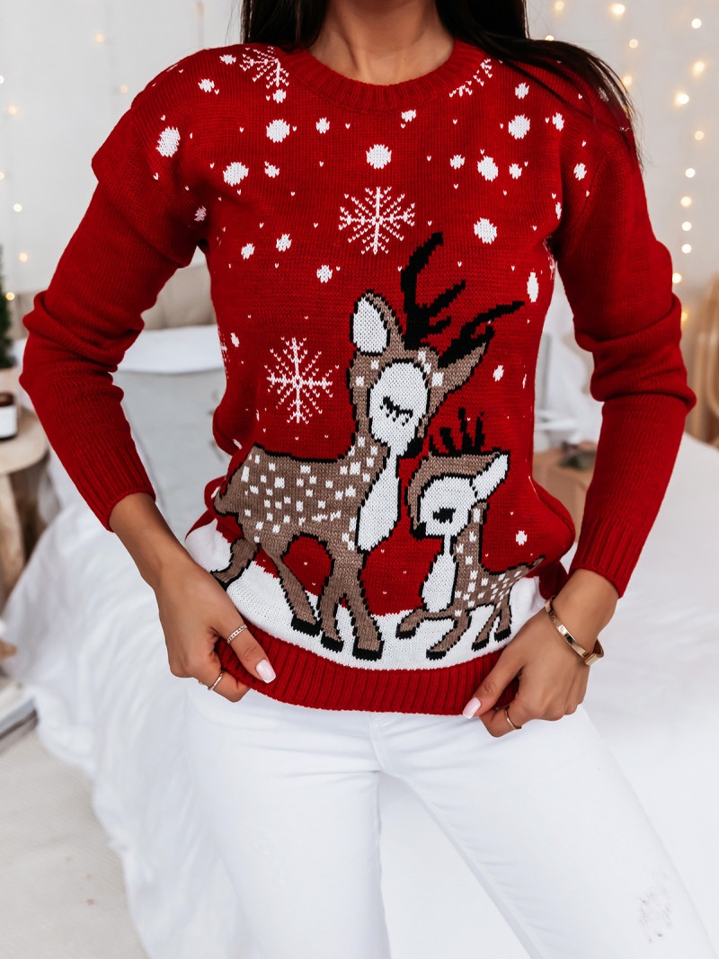 Sweter świąteczny z motywem renifera...