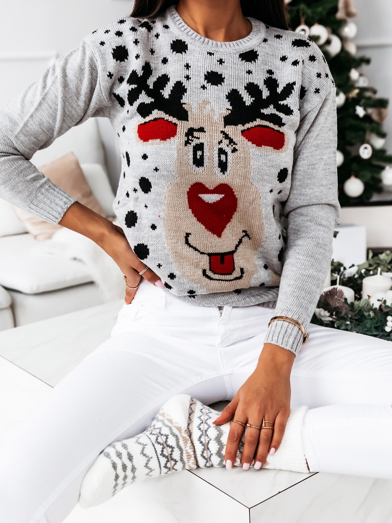 Sweter świąteczny z motywem renifera...