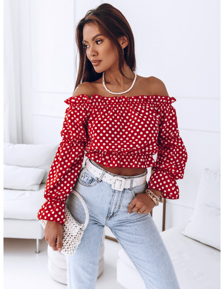 Seksowna bluzka hiszpanka - MARITA - czerwona