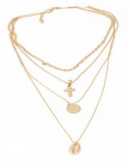 Delikatny długi naszyjnik milti - złoty