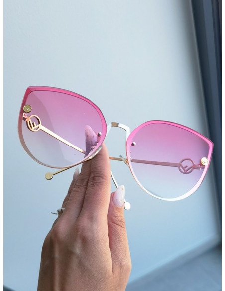 Eleganckie okulary przeciwsłoneczne - różowe