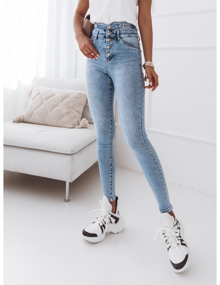 Spodnie rurki jeans marmurkowe - MAREL - jeans