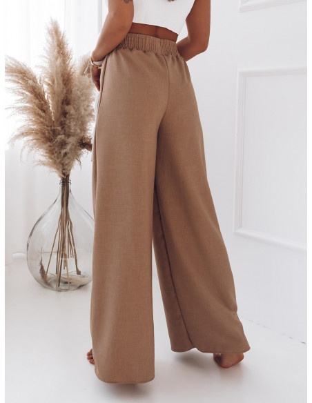 Eleganckie szerokie spodnie - ANCHO - beżowe