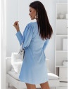 Rozkloszowana sukienka z zaszewkami - ASTEYA - błękitna