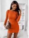 Dopasowana sukienka z ozdobnymi guzikami - SOFFI - orange