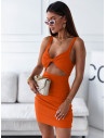 Dopasowana sukienka z wycięciem SAVONA - orange