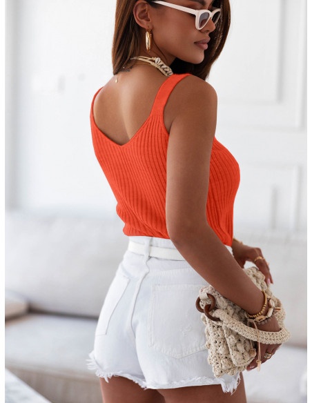 Sweterkowy top na ramiączkach AGUSSA - orange