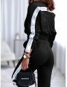 Welurowy dres spodnie + bluza VELVET - czarny