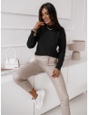 Sweter z ozdobnym rękawem CONCHA - czarny