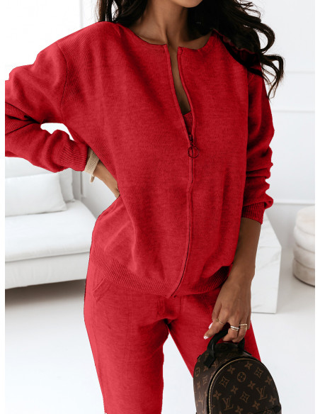 Dzianinowy komplet 3w1 HAGA - czerwony