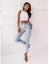Klasyczne jeansy rurki dwukolorowe KINDY - jeans