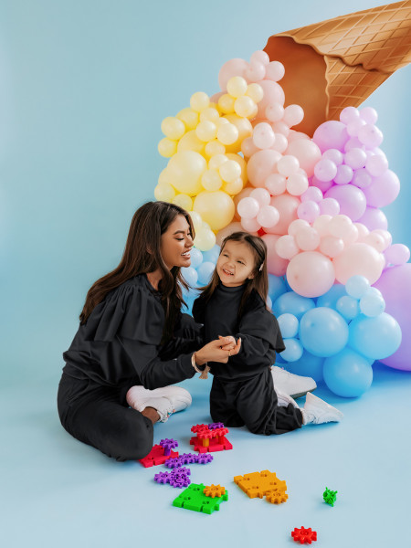 Welurowy dres dziecięcy LILLY - czarny 2