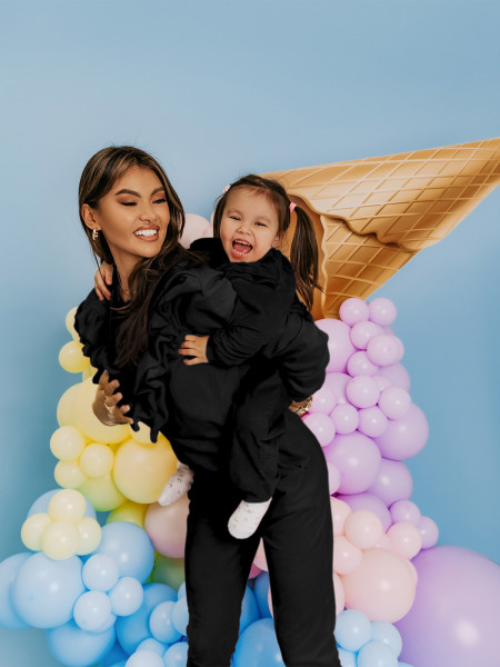 Welurowy dres dziecięcy - WILLY - czarny 2