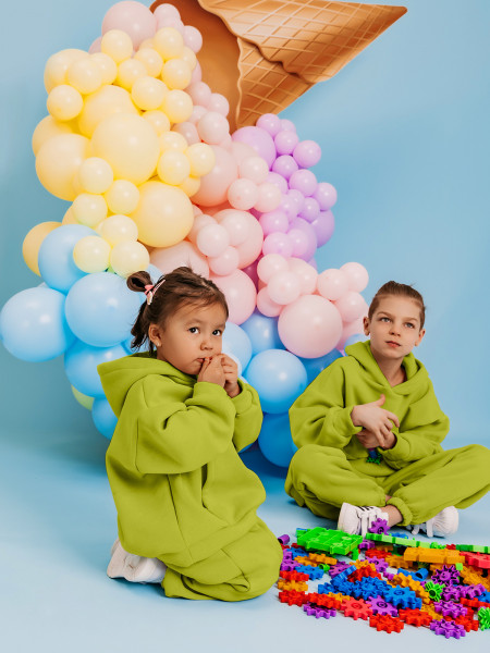 Komplet dresowy dziecięcy MULAN - limonka