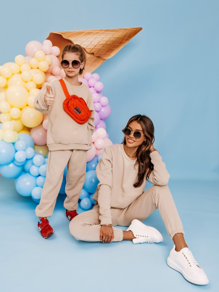 Komplet dresowy mama dziecko PUMBA - beżowy