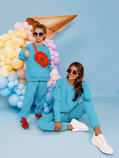 Komplet dresowy mama dziecko PUMBA - turkusowy 2