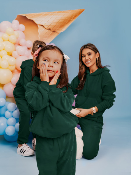 Welurowy dres dziecięcy TIMON - butelkowa zieleń 2