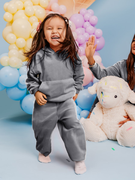 Welurowy dres dziecięcy TIMON - szary