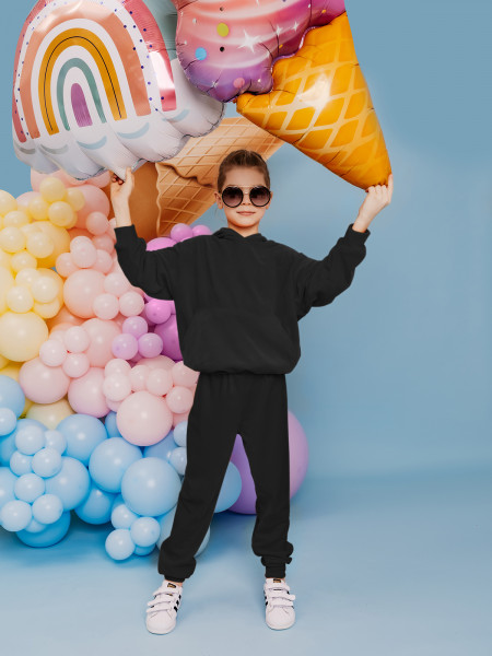 Welurowy dres dziecięcy TIMON - czarny