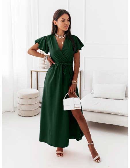 Elegancka sukienka maxi CAROLINE - butelkowa zieleń