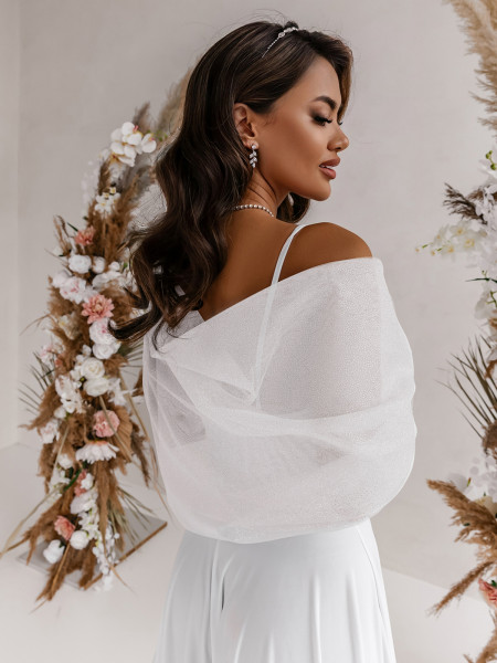 Tiulowa ślubna etola z brokatem ADDA - złota 2