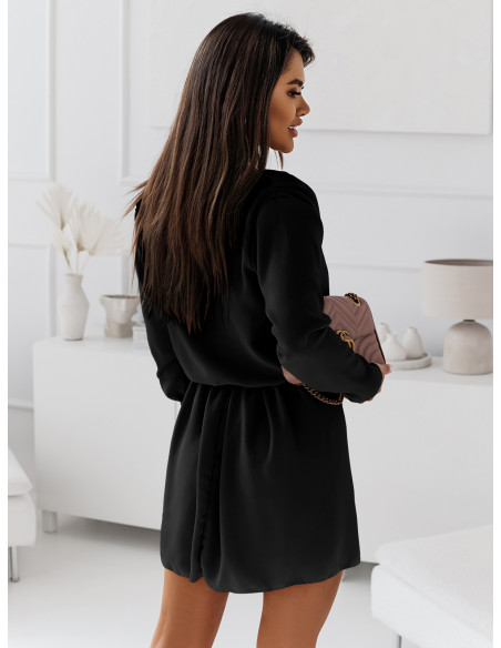 Sukienka z przekładanym dekoltem DALILA - czarna