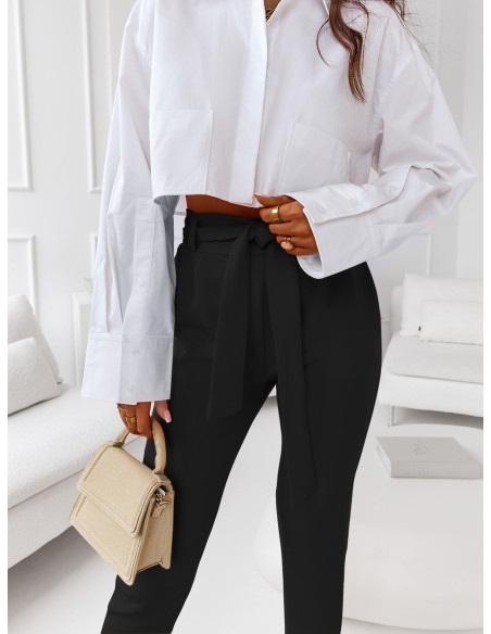 Eleganckie spodnie cygaretki ALUMA - czarne