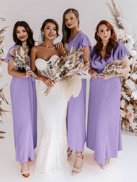 Elegancka sukienka maxi CAROLINE - lila 2