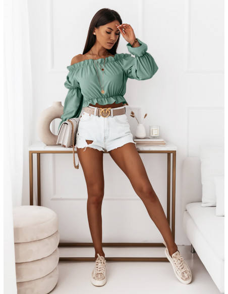 Seksowna bluzka hiszpanka DOLORES - szałwiowa