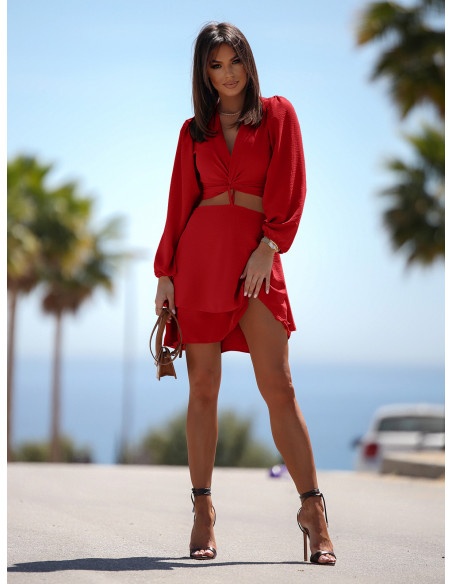 Sukienka z wiązanym tyłem - LAURELL - czerwona