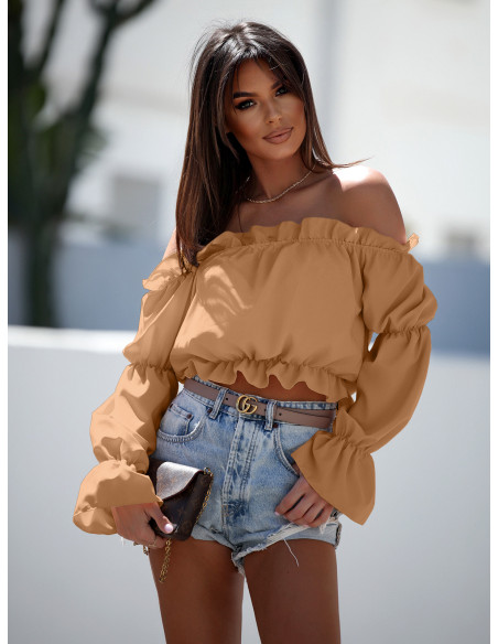 Seksowna bluzka hiszpanka DOLORES - jasny beż