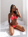 Góra stroju kąpielowego marszczone bikini RUDY - neonowy róż