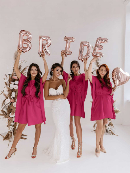 Kobieca sukienka nietoperz CANDICE - fuksja 2